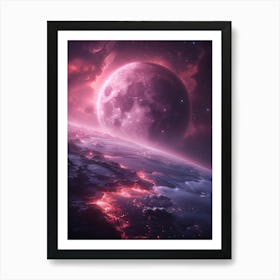 Full Moon In Space Art Print