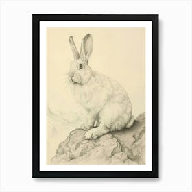English Angora Rabbit Drawing 2 Art Print
