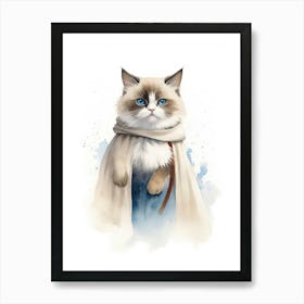 Ragdoll Cat As A Jedi 1 Art Print