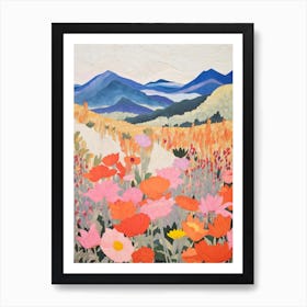 Mount Tamalpais United States 1 Colourful Mountain Illustration Art Print