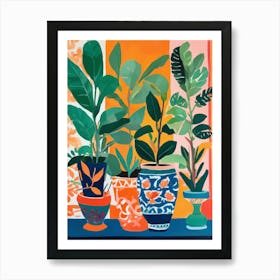 Colorful Potted Plants Art Print