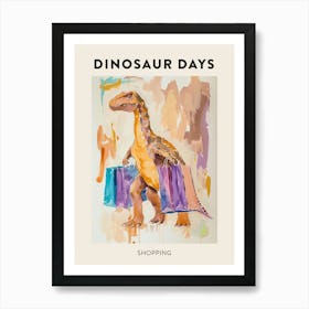 Dinosaur Shopping Poster 2 Art Print