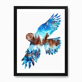 Owl In The Forest 1 Art Print