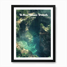 To Sua Ocean Trench Bucket List Art Illustration Art Print