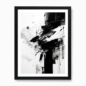 Fragments Abstract Black And White 3 Art Print