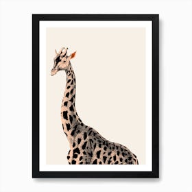 Orange Giraffe Art Print