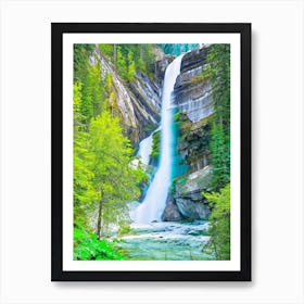 Icicle Creek Falls, United States Majestic, Beautiful & Classic Art Print