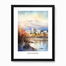 Anchorage Watercolor 3 Travel Poster Art Print