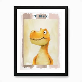 Cute T Rex Dinosaur Illustration 1 Poster Art Print