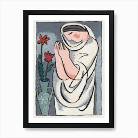 Woman And Flower (1937), Mikuláš Galanda Art Print