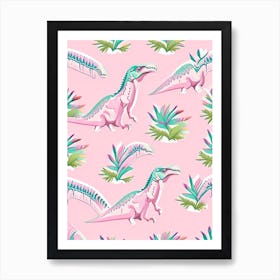 Utahraptor Jungle Dinosaur Art Print