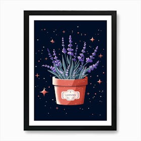 Lavender Flower Pot Art Print