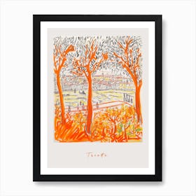 Trieste Italy Orange Drawing Poster Art Print