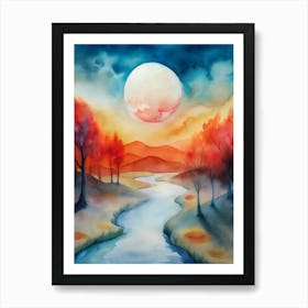 Sunset River Poster