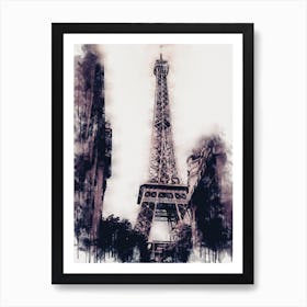 Eiffel Tower Splash Art Art Print