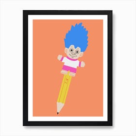 Troll Pencil Topper Art Print