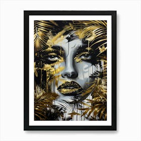 Gold And Black 123 Art Print