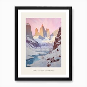 Dreamy Winter National Park Poster  Torres Del Paine National Park Argentina 3 Art Print