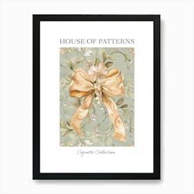 Peach Bow Pattern Poster Art Print