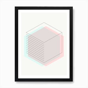 3d Hexagon Art Print
