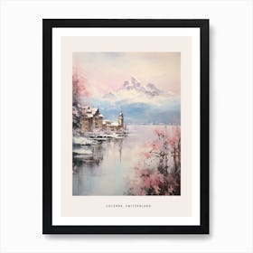 Dreamy Winter Painting Poster Lucerne Switzerland 3 Art Print