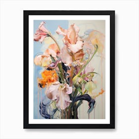 Abstract Flower Painting Iris 3 Art Print