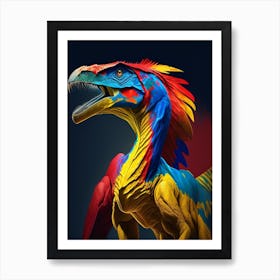 Sinraptor Primary Colours Dinosaur Art Print