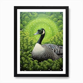 Ohara Koson Inspired Bird Painting Canada Goose 3 Art Print