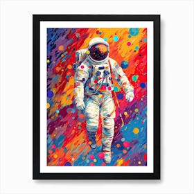 Astronaut Colourful Illustration 2 Art Print