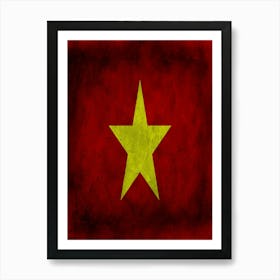 Viet Nam Flag Texture Art Print