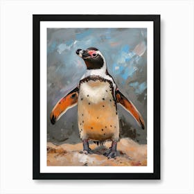 African Penguin Livingston Island Oil Painting 1 Art Print