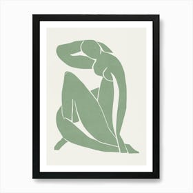 Inspired by Matisse - Green Nude 02 Art Print