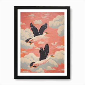 Vintage Japanese Inspired Bird Print Duck 4 Art Print