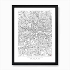 London Map Minimal Line Art Print