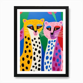 Colourful Kids Animal Art Jaguar 1 Art Print