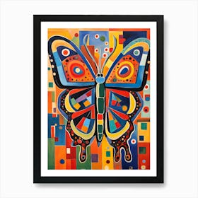 Colourful Abstract Butterfly v4 Art Print