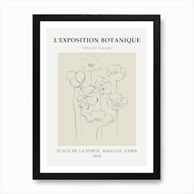 Neutral French Flower Print 2 Art Print