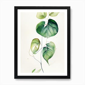 Wild Ginger Leaf Minimalist Watercolour 3 Art Print