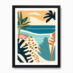 Nuku Hiva French Polynesia Muted Pastel Tropical Destination Art Print