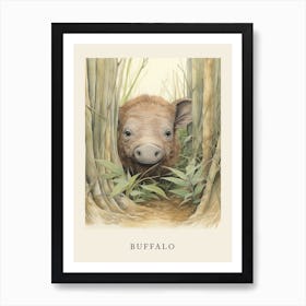 Beatrix Potter Inspired  Animal Watercolour Buffalo 1 Art Print