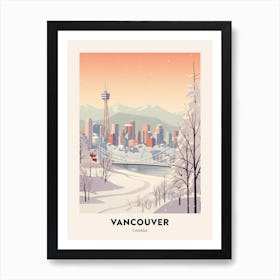 Vintage Winter Travel Poster Vancouver Canada 5 Art Print