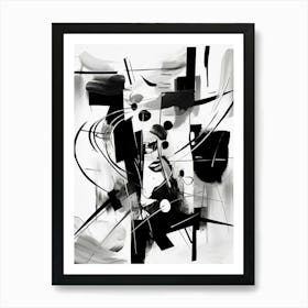 Resistance Abstract Black And White 2 Art Print