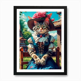 Cat In A Hat 4 Art Print