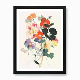 Nasturtium Collage Flower Bouquet Art Print