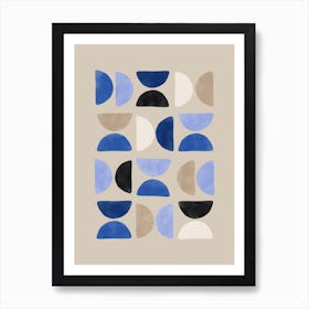 Blue Semi Circles Print No.1 Art Print