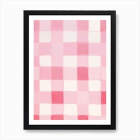 Pink And White Checker Board 1 Art Print