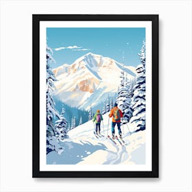Banff Sunshine Village   Alberta Canada, Ski Resort Illustration 0 Art Print