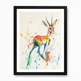 Gazelle Colourful Watercolour 2 Art Print