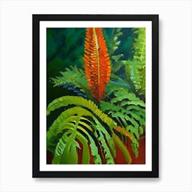 Japanese Tassel Fern Cézanne Style Art Print