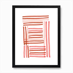 Pink And Copper Stripe Art Print